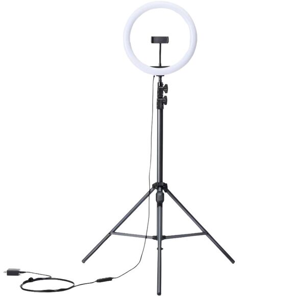 Heyday 12-inch RGB Ring Light Tripod Bluetooth Remote Rechargeable Phone Mount - Picture 1 of 10